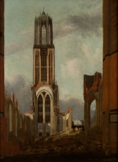 De Dom te Utrecht na de instorting in 1674 by Jan van Kessel