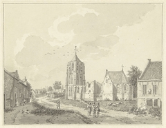 De kerk in het dorp Acquoy by Hermanus Petrus Schouten