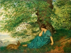 Diana under the tree. by Hans Thoma