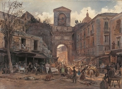 Die Porta Capuana in Neapel by Rudolf von Alt