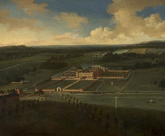 Dunham Massey: Bird's-eye View from the South, 1697 by Adriaen van Diest