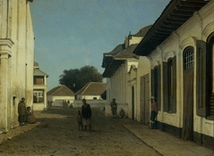 Een straat in het oude deel van Batavia by Unknown Artist