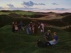 Evening Play in Svanninge Hills by Fritz Syberg