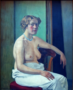 Femme assise à demi-nue by Félix Vallotton