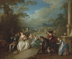 Fête Champêtre with a Flute Player by Jean-Baptiste Pater