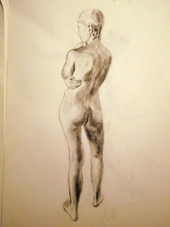 Figure drawing in charcoal #9 by Brandon Mitchell