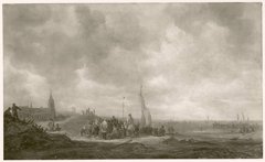 Fischverkauf am Strand v. Scheveningen by Frans de Hulst