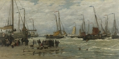 Fishing Pinks in Breaking Waves by Hendrik Willem Mesdag