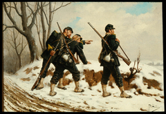 French Soldiers in the Snow by Paul Grolleron