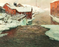 Frits Thaulow - A Factory in Norway - ABDAG003665 by Frits Thaulow