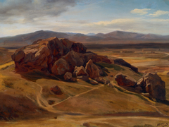 Gebirgslandschaft bei Athen (Der "Areopag") by Josef Hoffman