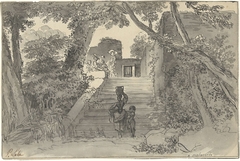 Gezicht in de tuin van Penhaverde, Portugal by Pierre Lelu