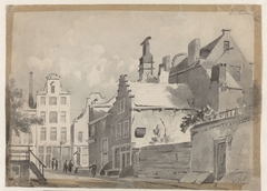 Gezicht in een straatje te Amsterdam by Adrianus Eversen