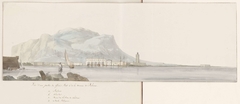 Gezicht op de grote haven en de zeevloot van Palermo by Louis Ducros