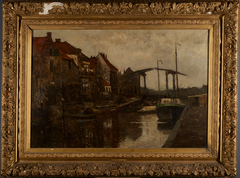 Gezicht op de Sluisbrug vanaf het Achterhakkers by Elias Boonen