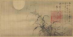 Grasses and Moon by Tani Bunchō