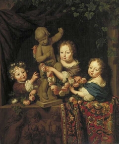 Group Portrait of Three Children by Michiel van Musscher