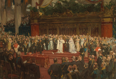 H. M. Queen Wilhelmina taking an oath by Nicolaas van der Waay