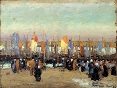 Harbor Scene with Fishing Boats by George Elmer Browne