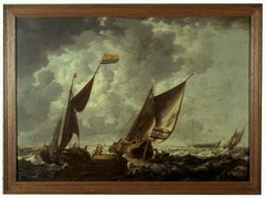 Havenhoofd met schepen by Bonaventura Peeters the Younger