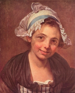 Head of a Young Girl in a Bonnet by Jean-Baptiste Greuze