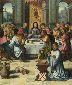 Het Laatste Avondmaal met de stichter by Master of 1518