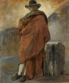 Homme drapé en rouge : habitant de Frascati by Achille Etna Michallon