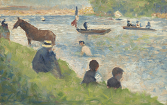 Horse and Boats (Study for  Bathers at Asnieres ) by Georges Seurat