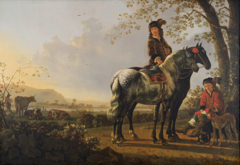 Horsemen resting in a landscape by Aelbert Cuyp