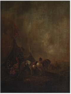 Horses and Figures at Sutler's Tent by Philips Wouwerman