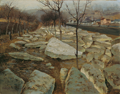 Ice Floes on the Banks of the Thaya by Theodor von Hörmann