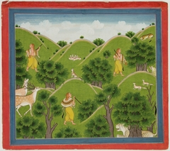 Illustrations to Life of Dhurva Maharaj: #11 Dhurva travels from place to place in Rishi garb by Anonymous