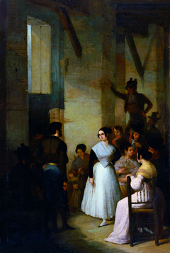 Indoor dance by Joaquín Domínguez Bécquer