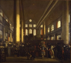 Interior of the Synagogue in Amsterdam by Emanuel de Witte