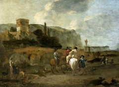 Italian landscape. by Nicolaes Pieterszoon Berchem