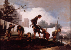 Juego de niños: El paso by Francisco de Goya