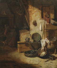 Kitchen interior by Willem Kalf