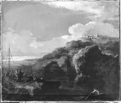 Küstenlandschaft mit Schloss by Salvator Rosa