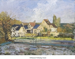 L'Hermitage à Pontoise, neige by Camille Pissarro