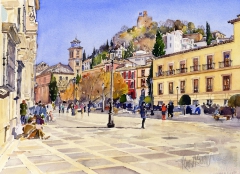 La plaza Nueva, Granada by Margaret Merry