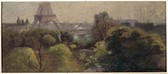 La Tour Eiffel, vue du jardin Delessert by Adolphe Gumery