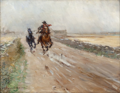 Landscape of Öland, gypsies on a horse by Nils Kreuger