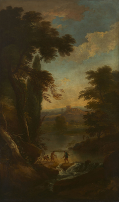 Landscape with figures by Adriaen van Diest