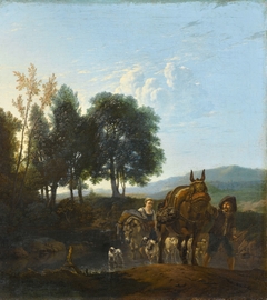 Landscape with mule driver by Karel Dujardin