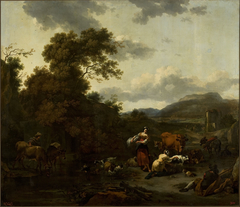 Landscape with pastoral scene. by Nicolaes Pieterszoon Berchem