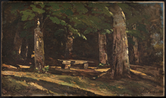 Le banc by Henri Harpignies