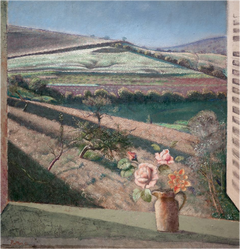 Le bouquet de roses sur la fenêtre (The bouquet of roses on the window) by Balthus