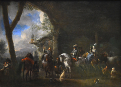 Le Départ pour la chasse au faucon by Philips Wouwerman