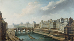 Le Louvre, le Pont-Neuf et le quai des Orfèvres, vus du quai des Grands-Augustins by Nicolas-Jean-Baptiste Raguenet