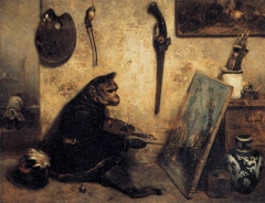 Le Singe peintre by Alexandre-Gabriel Decamps